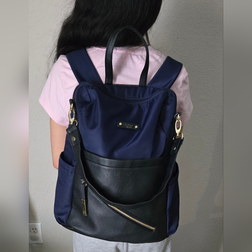Elegant Navy and Black Women's Backpack